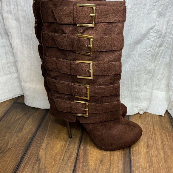 Michael Antonio Multi Buckle Mid Calf Boots - Picture 5 of 8